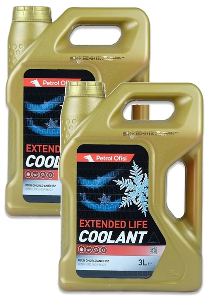 Petrol Ofisi Kırmızı Antifriz KONSANTRE 2 X 3 Litre Extendend Life Coolant ürün görseli 1