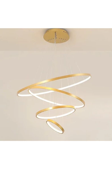 Gold / Asli / 80-60-40-30 cm / 3 Renk Işık / Sarkıt Avize / 3 Yıl ürün görseli 1
