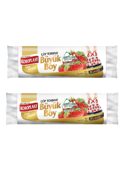 KOROPLAST EKS. GÜÇLÜ KOKU HAPSEDİCİ ÇİLEK BÜZGÜLÜ ÇÖP TORBA BÜYÜK ürün görseli 1