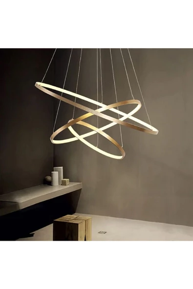 Gold / Oxygen / 80-60-40 cm / 3 Renk Işık / Sarkıt Avize - Resim 2