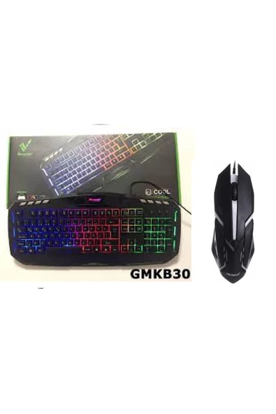 GMKB30 Usb Kablolu Işıklı Gaming Q Klavye+Polygold PG-883 Işıklı Kablolu Oyuncu Mouse ürün görseli 1