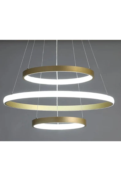 Gold / Platform / 60-50-30 cm / 3 Renk Işık / Sarkıt Avize / 3 Yı ürün görseli 1