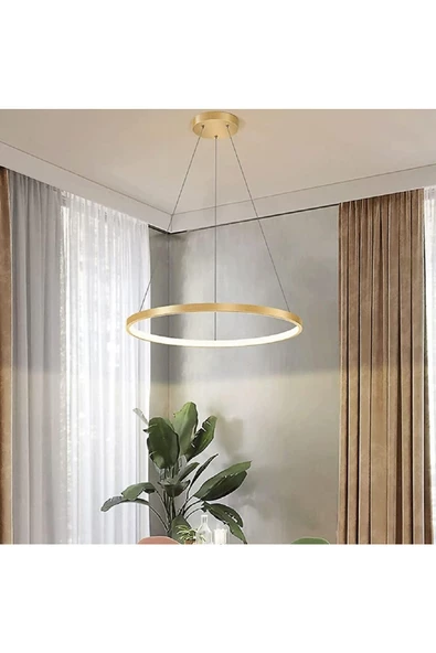 Gold / Mena / 40 cm / 3 Renk Işık / Sarkıt Avize / 3 Yıl Garanti ürün görseli 1