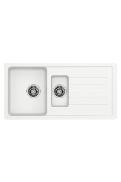 Evıer Granit Evye Base Xl Series White - Beyaz (1.5 Göz) ürün görseli 1