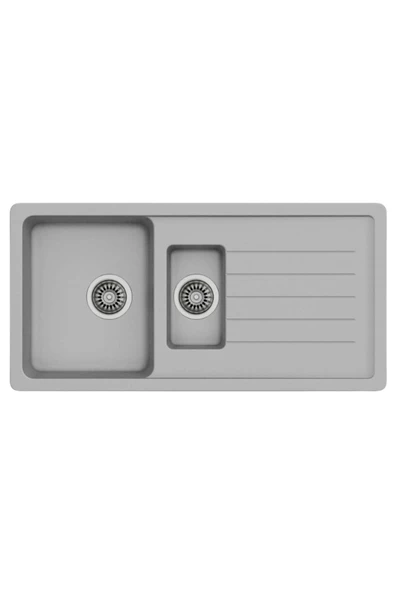 Evıer Granit Evye Base Xl Series Grey - Gri (1.5 Göz) ürün görseli 1