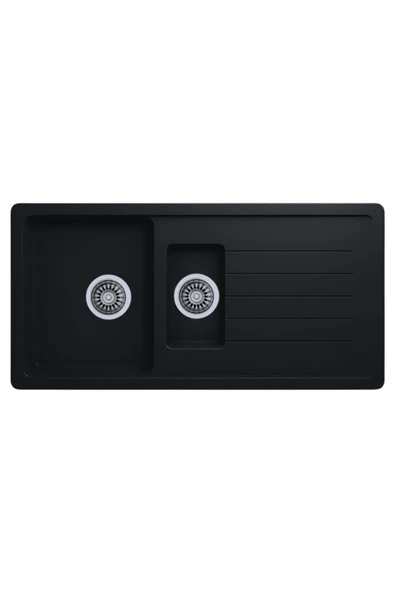 Evıer Granit Evye Base Xl Series Black - Siyah (1.5 Göz) ürün görseli 1