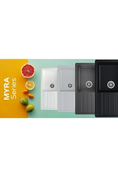 EVIER Granit Evye Myra Series Grey (Gri) - Resim 5