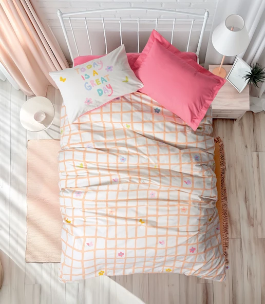 Cotton Box Genç Odası Tek Kişilik Nevresim Takımı Jours Pembe ürün görseli 1