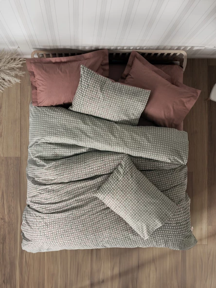 Cotton Box Petite Tek Kişilik Lastikli Çarşaflı Nevresim Takımı Mote Kiremit ürün görseli 1