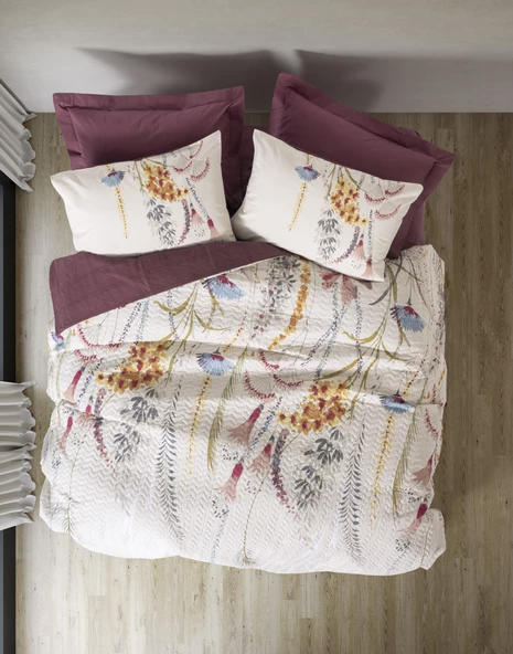 Cotton Box Tek Kişilik Complete Set Flos Bordo ürün görseli 1