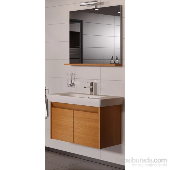 VitrA Step 85cm Tik Renk Set Banyo Dolabı ürün görseli 1