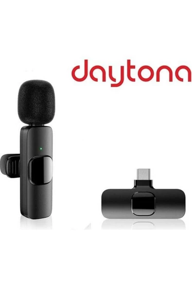 Daytona K9t / Type-c Telefon Için Yaka Mikrofonu Kablosuz (GİRİŞ:USB TİP-C ALICI - ÇIKIŞ:1'MİKROFON) ürün görseli 1