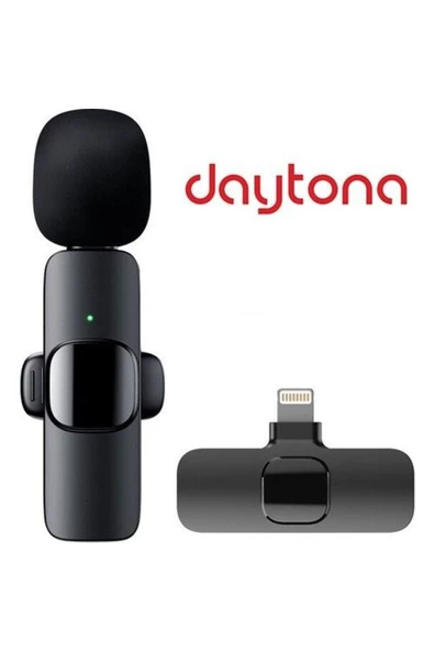 Daytona K9L - Iphone Telefon Için Yaka Mikrofonu Kablosuz (GİRİŞ:LİGHTNİNG ALICI / ÇIKIŞ:MİKROFON) ürün görseli 1