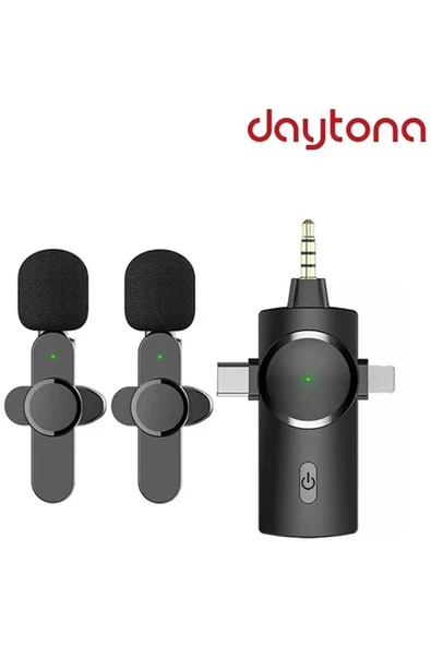 Daytona K9-C2 Type-c İphone 3,5mm 2'liyakamikrofon Kablosz (gir:lightning Tip-c 3,5mm - çık:2mikrofon) ürün görseli 1