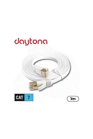 Daytona Cat7 Gigabit Flat Ethernet Rj45 Modem 10gbps 600mhz Internet Kablosu (1 METRE) A4256 ürün görseli 1