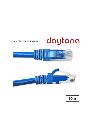 Daytona Cat6 Gigabit Internet Ethernet 10gbps Rj45 Lan Kablosu (30 METRE) A4613 ürün görseli 1
