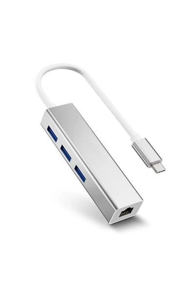 Daytona Fc05 Type-c To 3 X 3.0 Usb Rj45 Lan Ethernet Çevirici Macbook Uyumlu ürün görseli 1