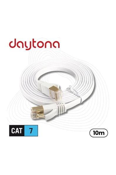 Daytona Cat7 Gigabit Flat Ethernet Rj45 Modem 10gbps 600mhz Internet Kablosu A4262 ürün görseli 1
