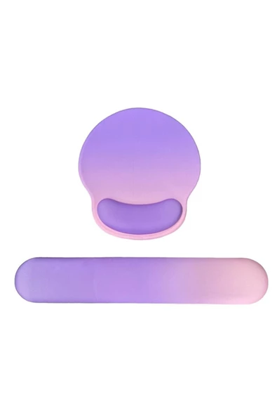 Daytona Desenli Ergonomik Mouse Pad Ve Bilek Desteği Set Mor-pembe ürün görseli 1