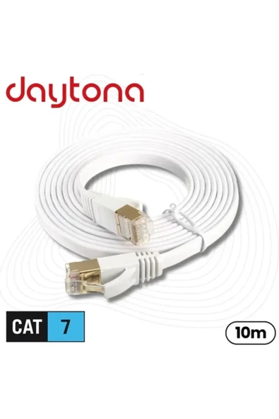 Daytona Cat7 Gigabit Flat Ethernet Rj45 Modem 10gbps 600mhz Internet Kablosu (10 METRE) A4269 ürün görseli 1