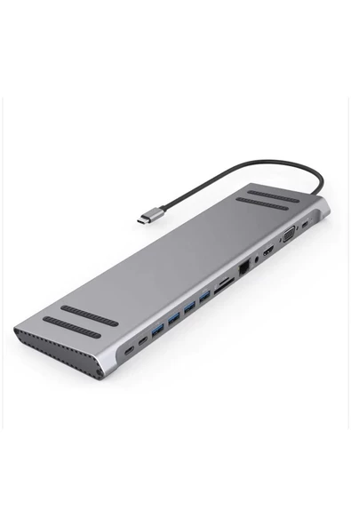 Daytona Mst-14u 14ın1 Stand Özellikli Type-c Hub Usb 3.0-sd/tf-rj45-hdmı-vga-usb-c 60w Dönüştürücü ürün görseli 1