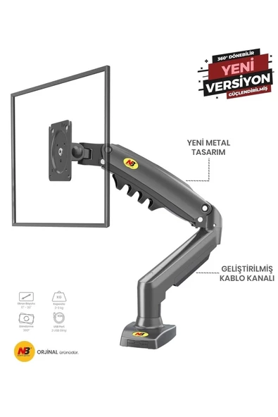 North Nb Bayou F80 17-30 " Amortisörlü 2-9 Kg Monitör Standı Versiyon ürün görseli 1