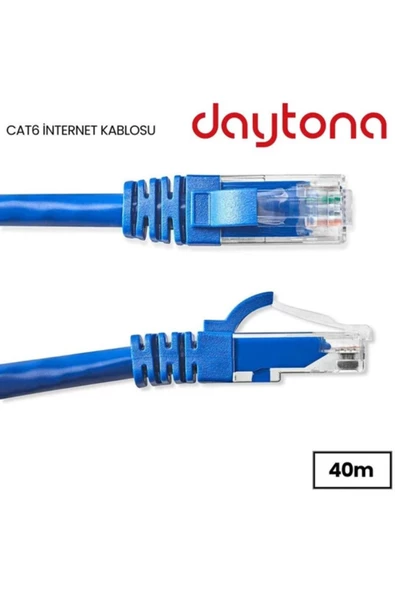 Daytona Cat6 Gigabit Internet Ethernet 10gbps Rj45 Lan Kablosu (40 METRE) A4219 ürün görseli 1
