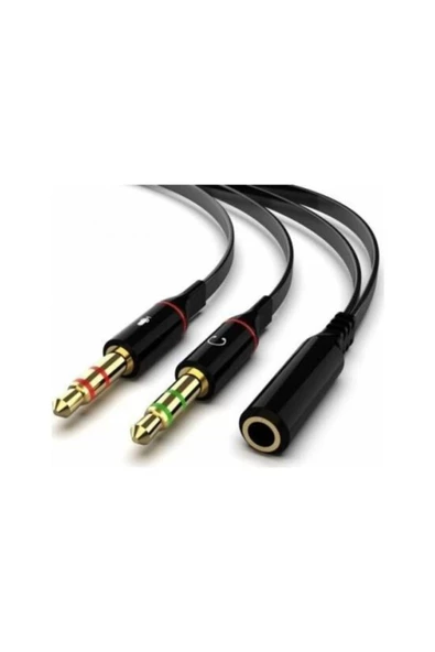 Daytona Sk-04 3.5 Mm Uyumlu Mikrofon Ve Kulaklık Ayırıcı Birleştirici Aux Splitter Ses Kablosu-20cm (2 ADET) ürün görseli 1