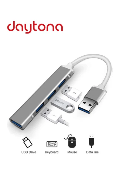 Daytona 809-aa Macbook Uyumlu Usb To 4XUsb 3.0 Splitter 5 Gbps Çevirici Hub Adaptör ürün görseli 1