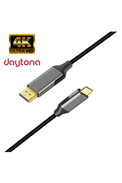 Daytona Görüntü Aktarım Kablosu K-01 Type-c To Display Port Dp 4k Hd 60hz -1.8m ürün görseli 1