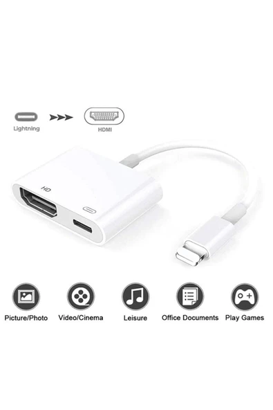 Daytona L8-hl  Iphone Ipad Lightning To 4k' 1080p Hd Hdmı Lightning Okuyucu Çevirici Uyumlu ürün görseli 1