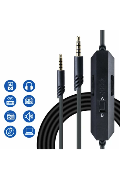 Daytona Ast Audio Line 3.5mm Dahili Mikrofonlu Ses Kablosu Siyah ürün görseli 1