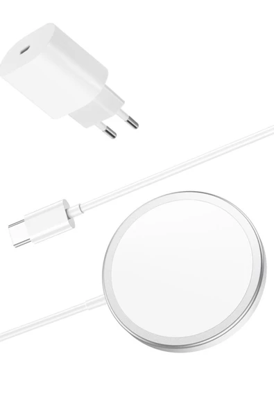 Daytona Iphone 12/12 Pro/ 12 Pro Max/ 12 Mını 5w/5w Uyumlu Kablosuz Wireless Şarj Ve 20w Adaptör Seti ürün görseli 1