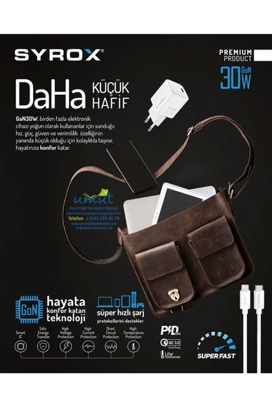 SYROX Type-C Giriş Başlık & Type-C To Lightning Kablo 30W Quick Şarj İphone 11 12 13 14 Seri ürün görseli 1