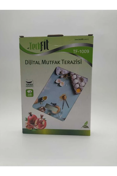TECHFİT Digital Cam Mutfak Tartısı Tf-1009-Mavi ürün görseli 1