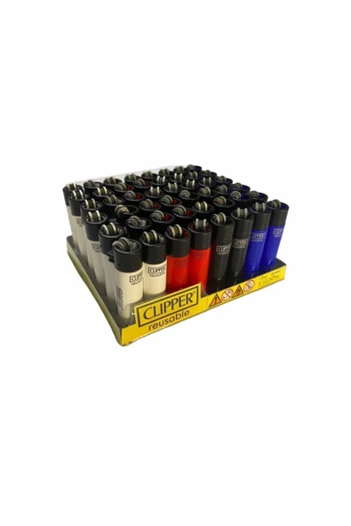 CLİPPER Reusable Taşlı Çakmak 48 Adet 4 Renk ürün görseli 1