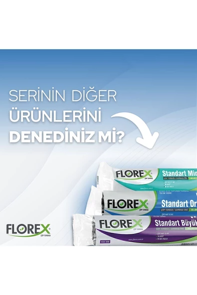 FLOREX Standart Orta Boy Mavi Çöp Poşeti X 5 Rulo - Resim 4