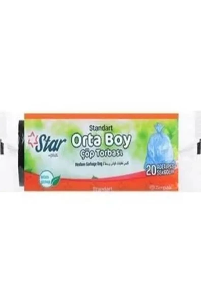 STARBAG Çöp Poşeti Orta Boy 55X60 - Mavi - 1 Rulo 5'Li ürün görseli 1