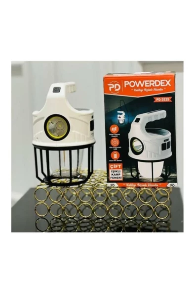 POWERDEX PD-3535 Çift Işıklı Güneş Enerjili Kamp Feneri ürün görseli 1