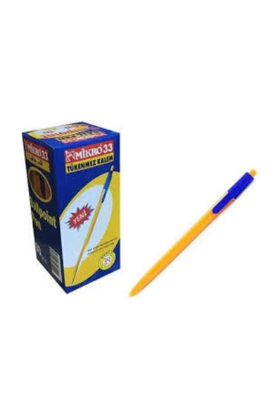 MİKRO 33 Tükenmez Kalem Ballpoint 60'Lı Mavi ürün görseli 1