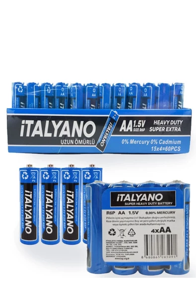 İTALYANO Kalem Pil Aa R6P 1 Paket 60 Adet ürün görseli 1