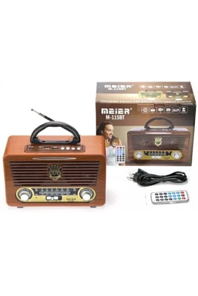 115-bt Ahşap Görünümlü Fm Radyolu Bluetooth Mp3 Müzik Çalar Koyu Ahşap ürün görseli 1