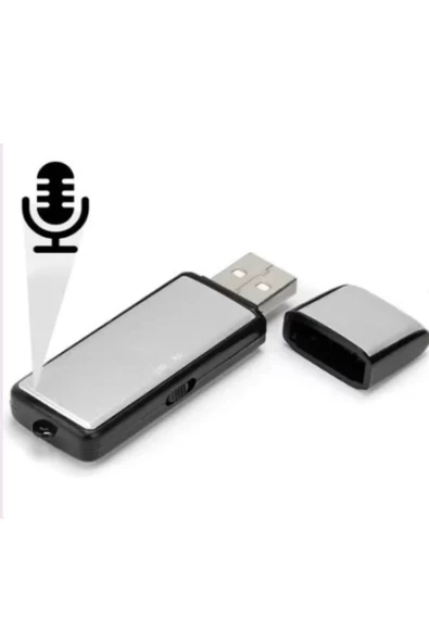 Gümüş Renk Kristal Mikrofonlu Ev Işyeri 1Dinleme Cihazı 32 Gb Usb Flash Bellek Depolama ürün görseli 1