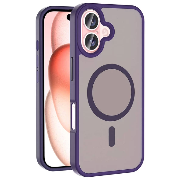iPhone 16 Kılıf Kablosuz Şarj Özellikli Mat Arka Yüzey Sio Kapak ürün görseli 1
