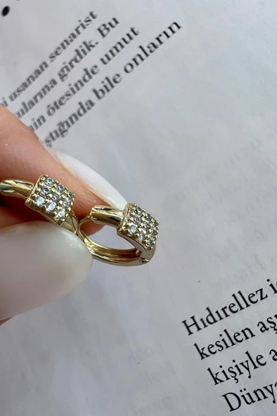 JULY ZIRKON TAŞ14K ALTIN KAPLAMA KÜPE ürün görseli 1