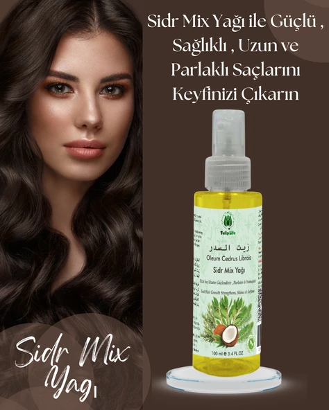 Sidr Mix Yağı Hızlı Saç Uzatıcı , Güçlendirici , Saç Dökülmesine Karşı ve Yumaştıcı 100 ML ürün görseli 1