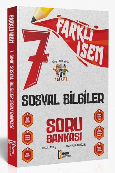 İsem 2025 Farklı İsem 7. Sınıf Sosyal Bilgiler Soru Bankası ürün görseli 1