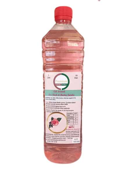 Gül Aromalı İce Slush konsatre Karlama Şurubu 1 lt ürün görseli 1