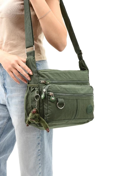 Klinkır Kadın Postacı Çanta Çok Cepli Çapraz Askılı Yağmura Dayanıklı Hafif Kumaş 30*23 Cm Omuz Çantası ürün görseli 1