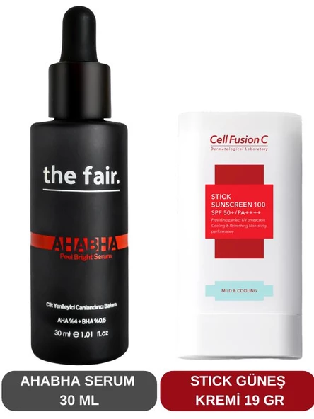 the fair. AHABHA Peeling Asit ve Stick Güneş Kremi Set ürün görseli 1